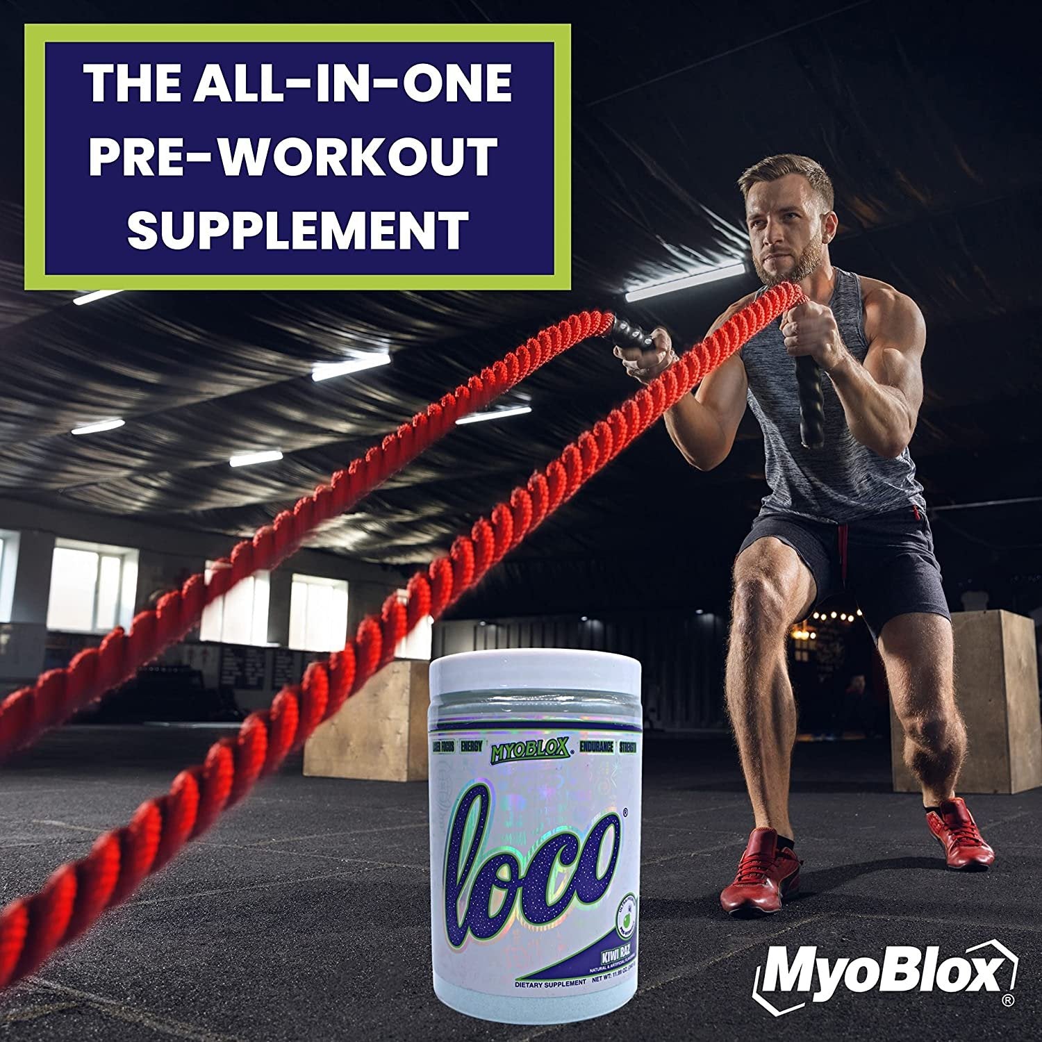 MyoBlox Loco Kiwi Raz Pre Workout - Preworkout for Men & Women