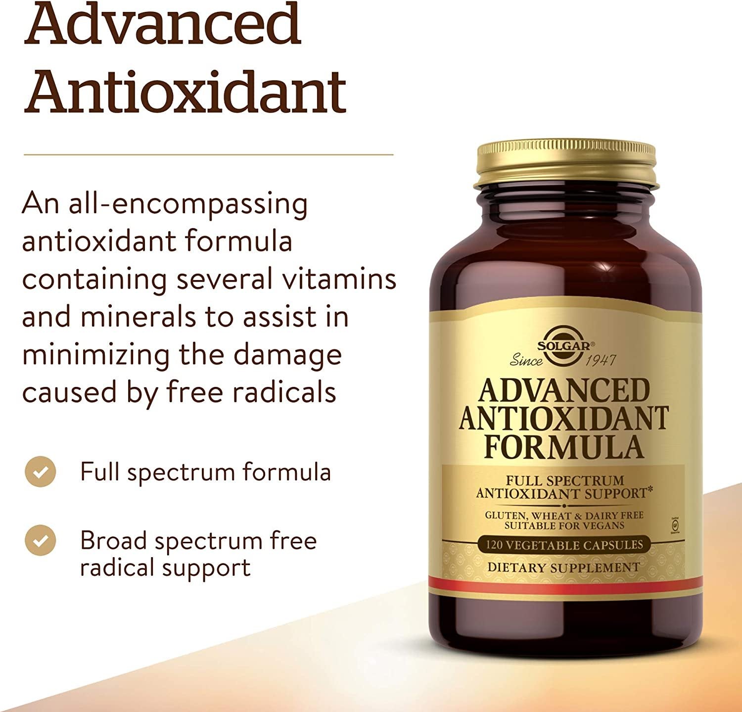 Solgar Advanced Antioxidant Formula - Antioxidant and Immune Support - 120 ct