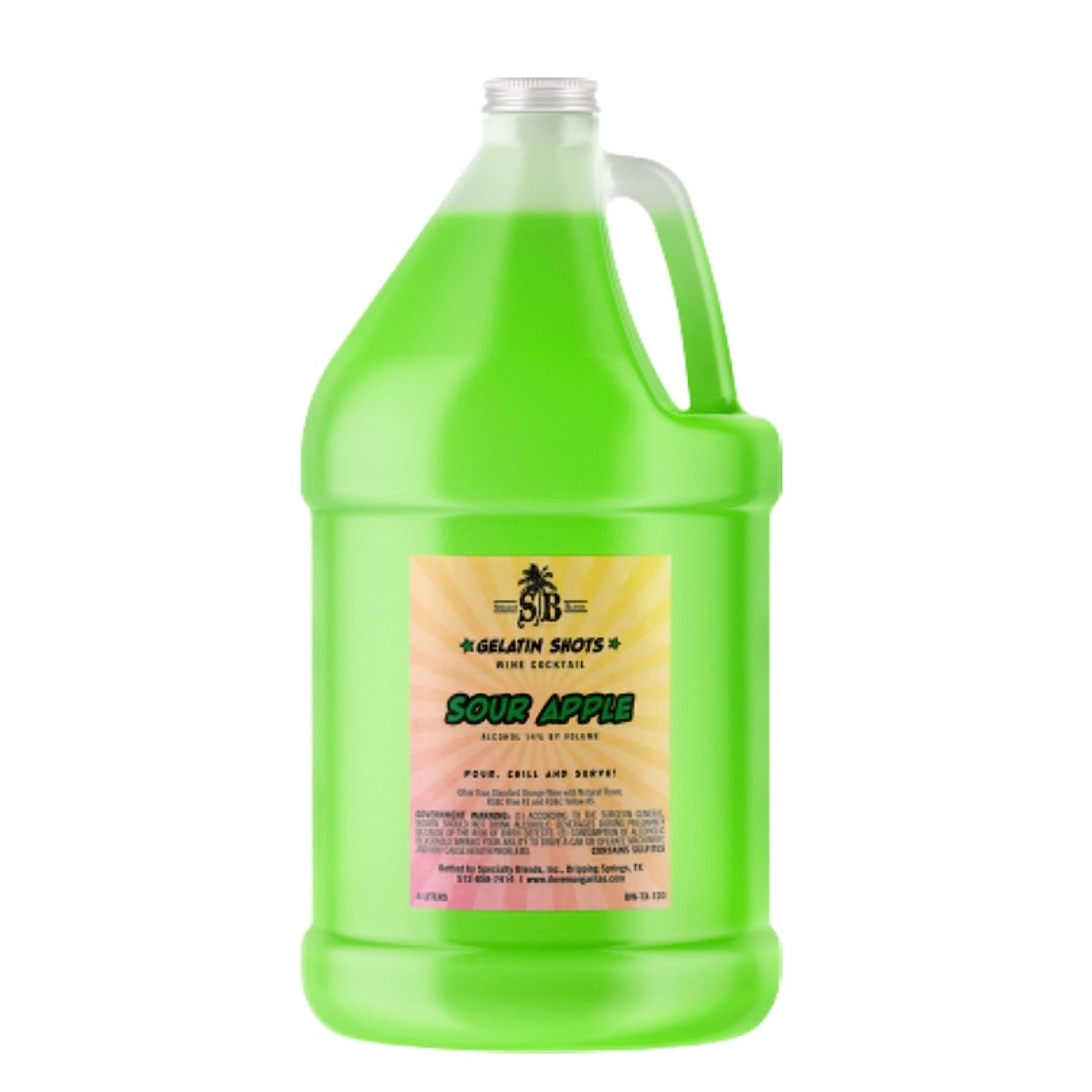 Specialty Blends Sour Apple Flavored Syrup Cocktail Mixer Concentrate, Made with Organic Sour Apple Flavor Syrups For Drinks, 1/2 Gallon, Pack of 1 w/ Bonus Worldwide Nutrition Multi Purpose Key Chain