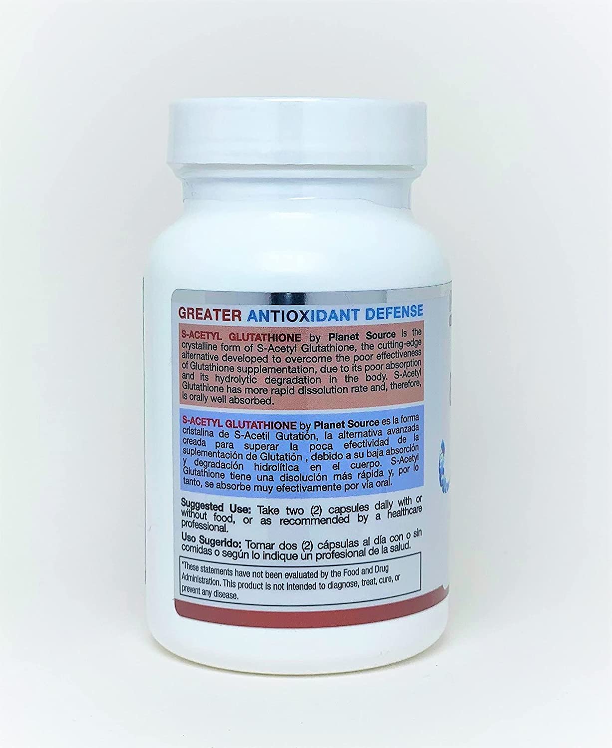 Planet Source S-Acetyl Glutathione (Food Grade) Supplement - Best Detox - Supports Healthy Aging and Cell Function