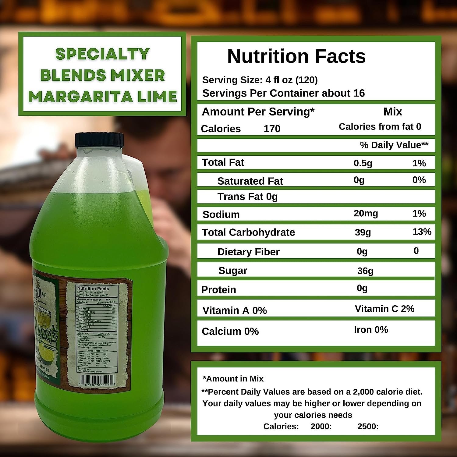 Specialty Blends Margarita Lime Drink Mixers And Syrups - Margarita Mix Lime Concentrate, Organic Lime 1/2 Gallon Drink Mix (Pack of 1) - with Bonus Worldwide Nutrition Multi Purpose Key Chain