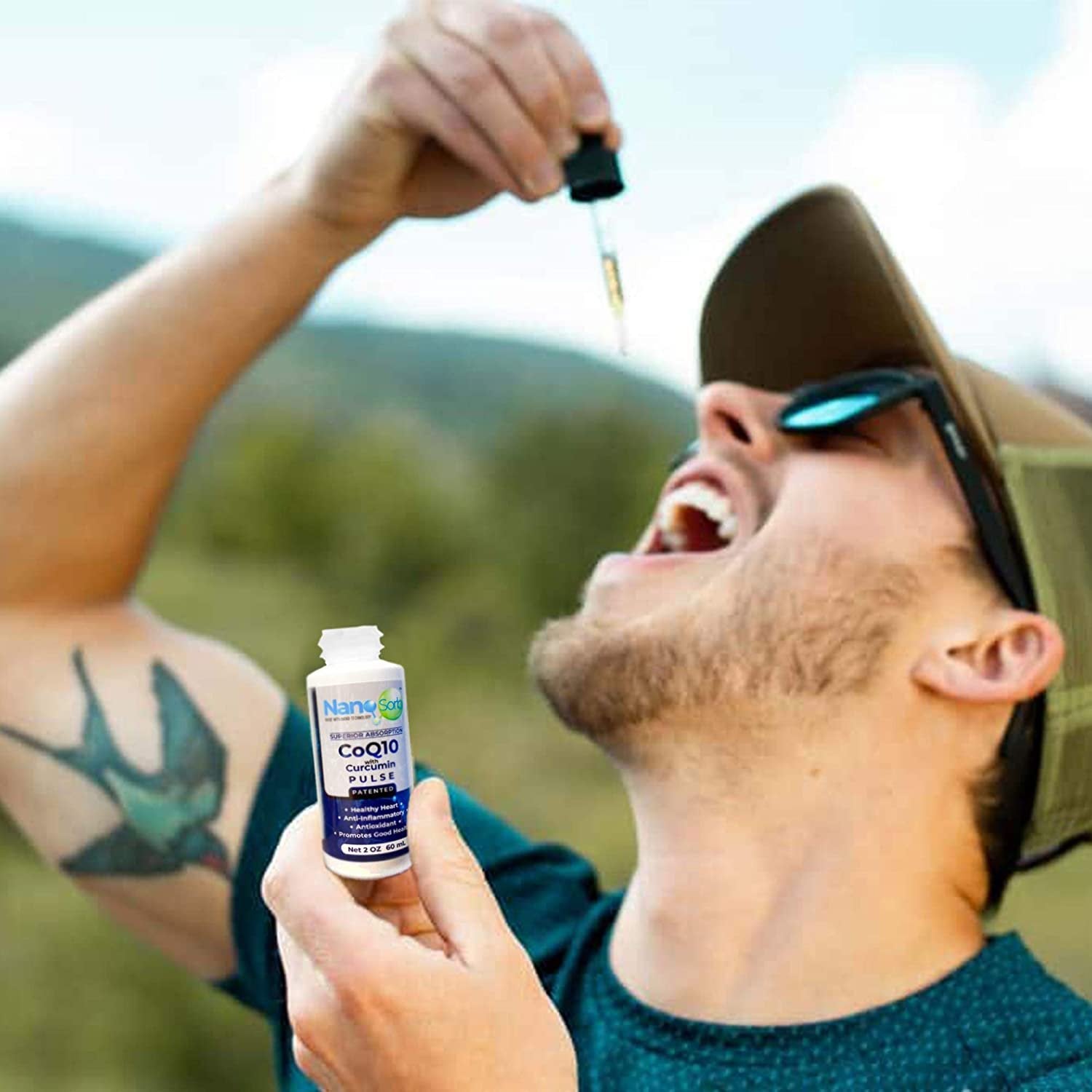 NanoCorHealth Pulse CoQ10 with Curcumin Supplement - Support Heart Health, Cardiovascular Wellness with Liquid Coenzyme Q10 - Sublingual Energy Booster Antioxidant Complex with L-Carnitine - 2oz, 60ml
