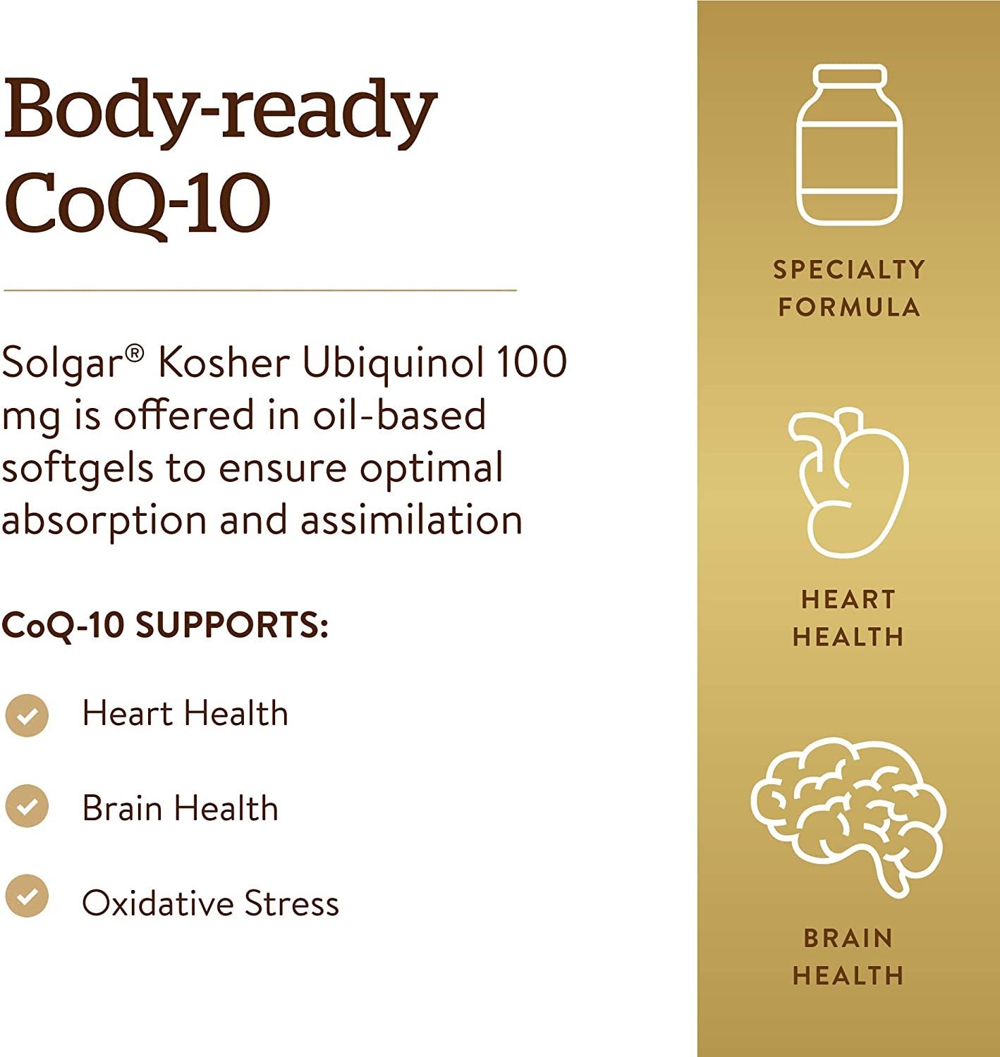 Solgar Kosher Ubiquinol 100mg, 60 Caps