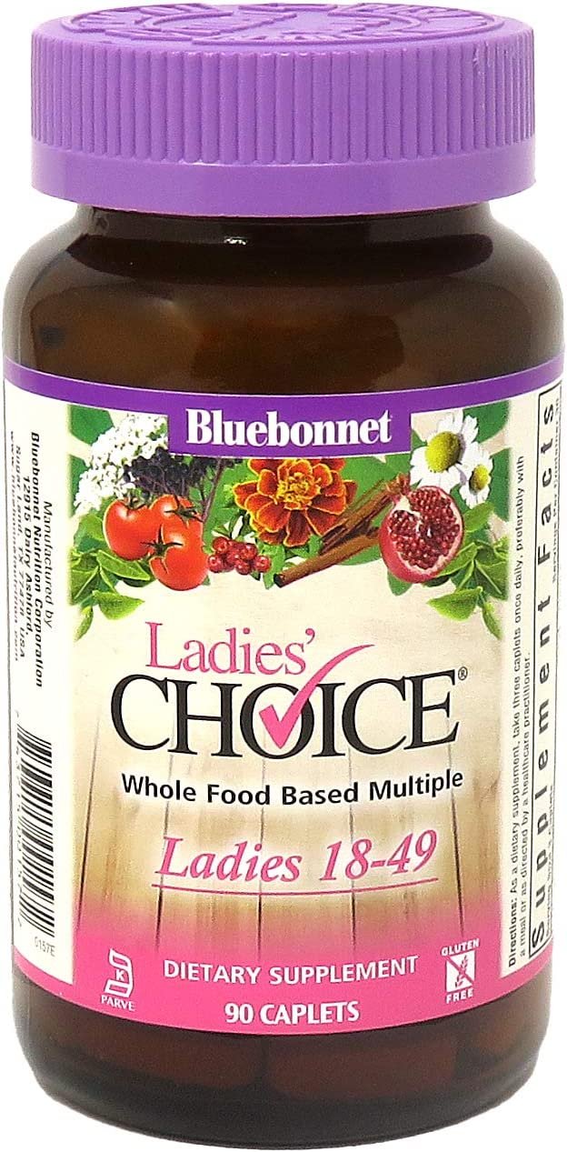 Bluebonnet Nutrition Ladies' Choice Whole Food-Based Multiple for Women 18-49, 90 Count Purple/Pink