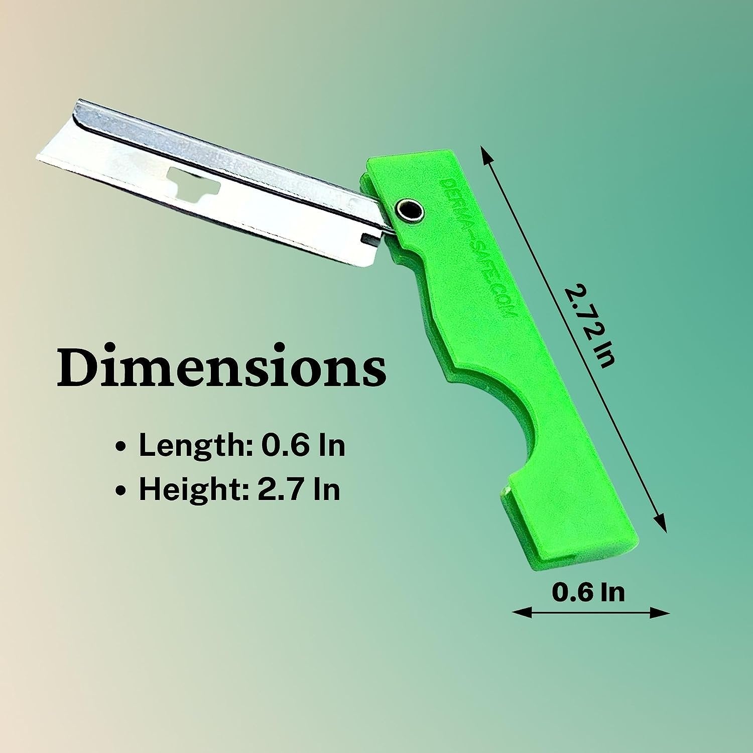 Derma-Safe Folding Utility Razor (10-Pack) for Survival and First Aid Kits - Mini Pocket Razor Blade, Folding Scalpel, (Green) with Bonus Multi-Purpose Worldwide Nutrition Key Chain