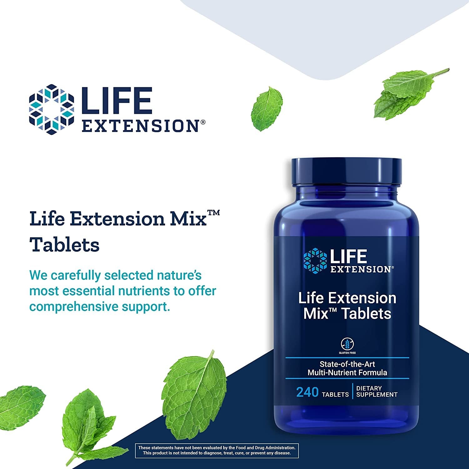 Life Extension Mix Tablets - High-potency Vitamin, Mineral, Fruit And Vegetable Supplement - Complete Daily Veggies Blend Pills For Whole Body Health, Immunity & Longevity - Gluten Free - 240 Tablets