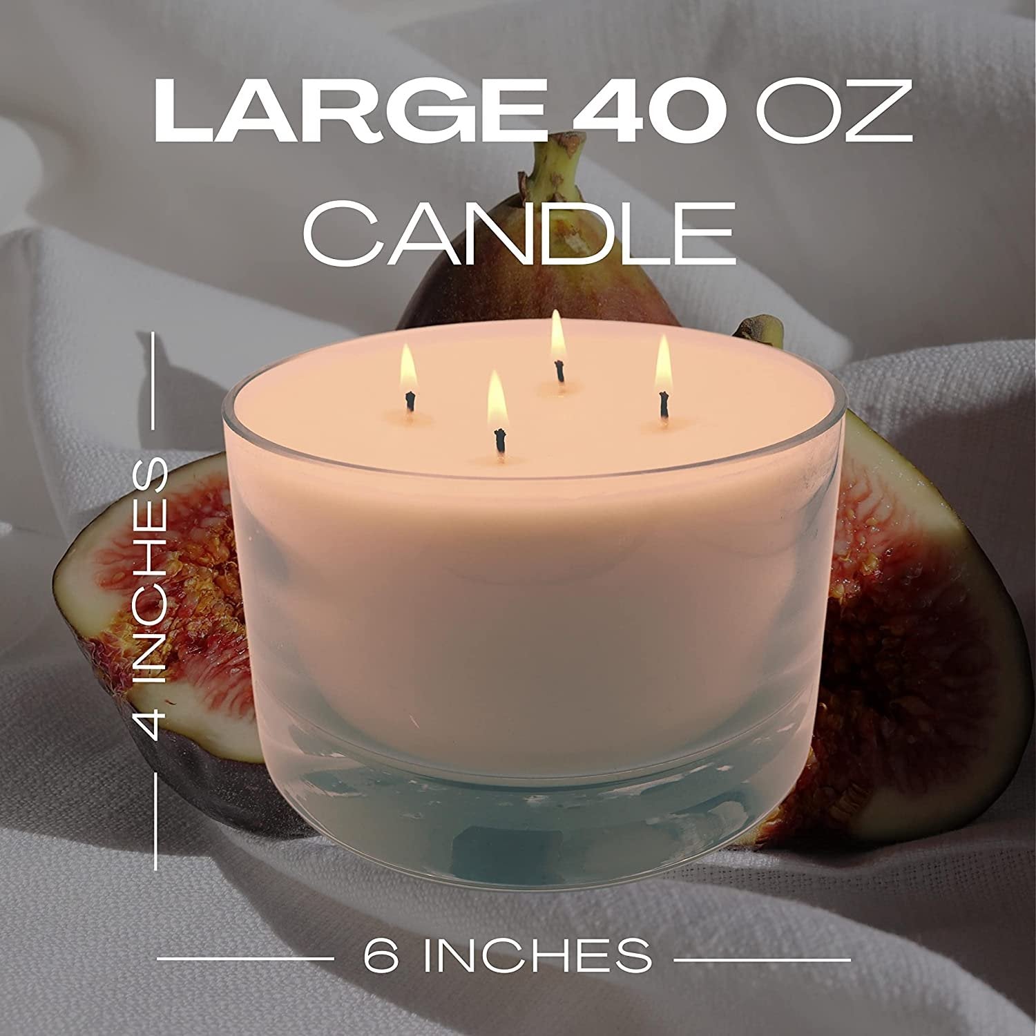 Tyler Candle Company 40 oz Mediterranean Fig Scented Candle | 4 Wick Large Candle | 220 Hr Burn | Decorative Candles | Home Decor Gift for Women & Men w Worldwide Nutrition Multi Purpose Key Chain
