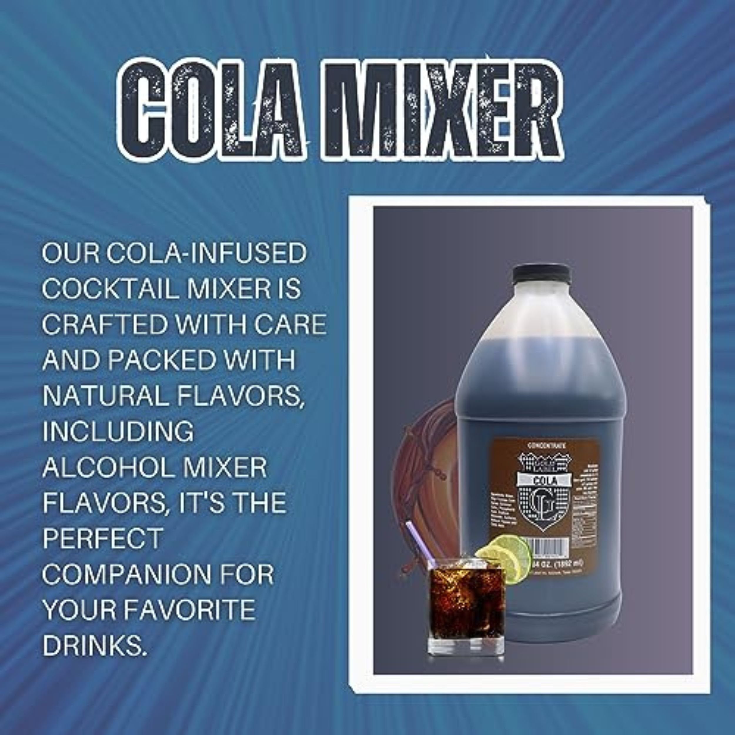 Specialty Blends Cola Flavored Syrup Cocktail Mixer Concentrate, Made with Cola Flavor Syrups For Drinks, 1/2 Gallon (Pack of 1) - with Bonus Worldwide Nutrition Multi Purpose Key Chain