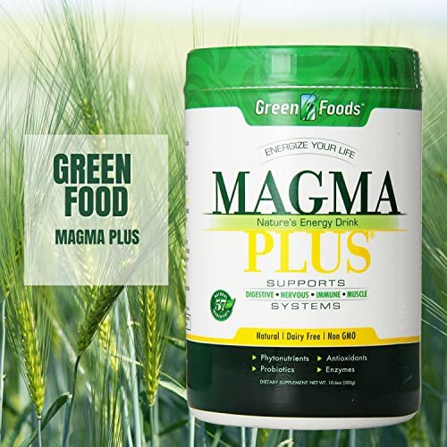 Green Foods Corp. Magma Plus Nature's Energy Drink - Supports the Digestive, Nervous, Immune and Muscle System - 10.6 oz - with Key Chain