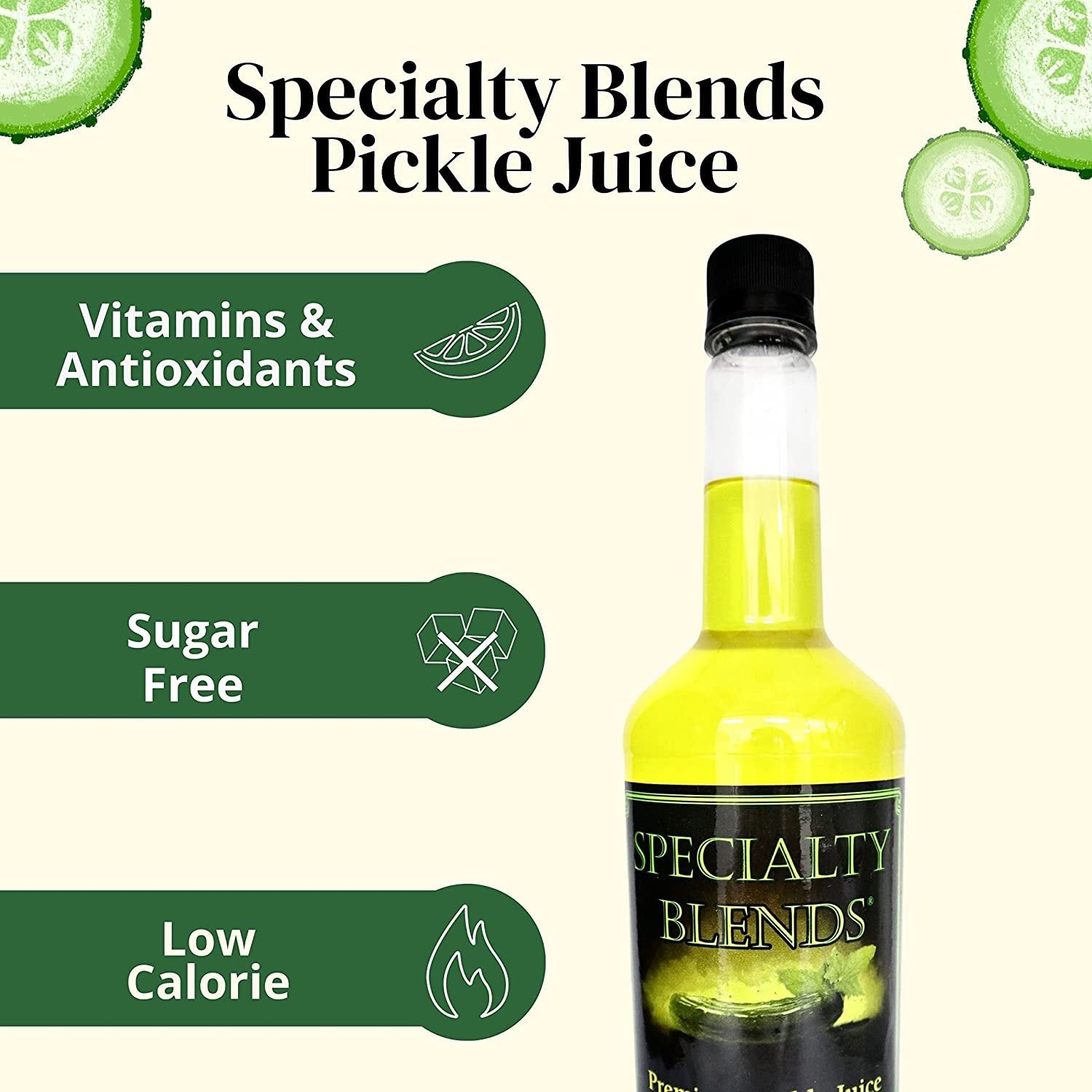 Specialty Blends Pickle Juice - Premium Pickle Juice for Leg Cramps, Freeze Pops, Drink Mixer, Gluten Free, Keto Friendly, Natural Electrolyte (1 Pack) 1L with Bonus Key Chain