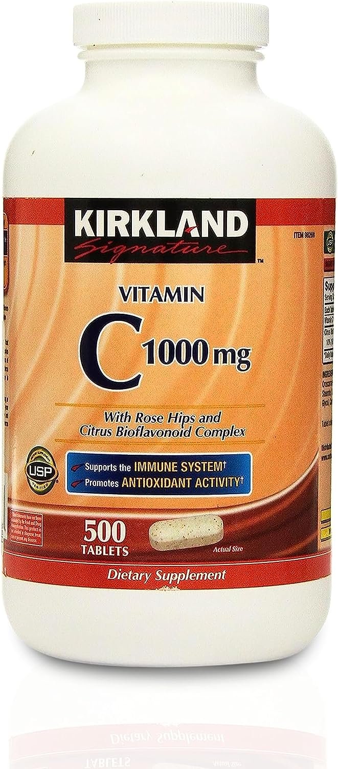 Worldwide Nutrition Kirkland Vitamin C with Rose Hips and Citrus Bioflavonoids Complex (Vitamin C 1000mg) - 500 Vitamin C Supplement Tablets