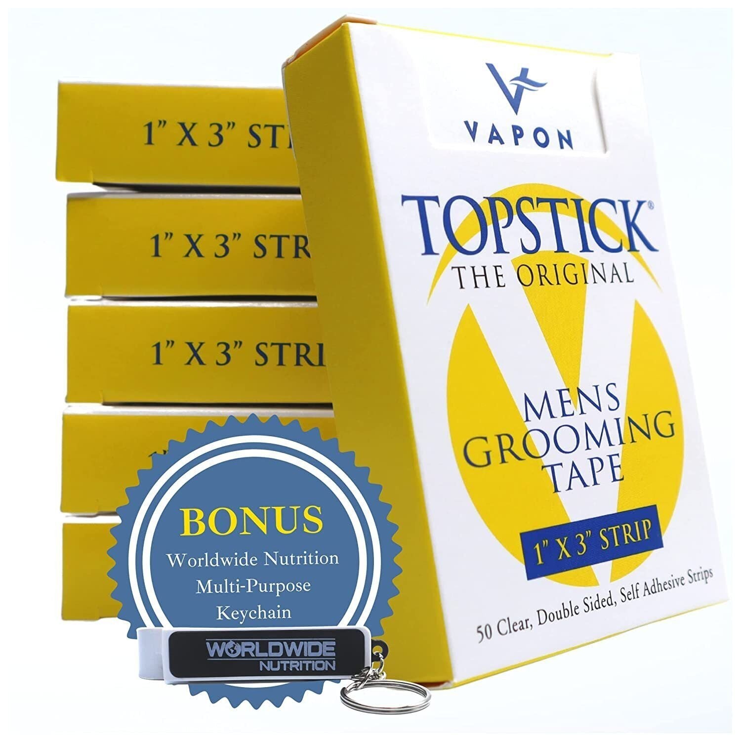 Vapon Topstick The Original Men's Grooming Tape for Toupee or Hairpiece - Clear