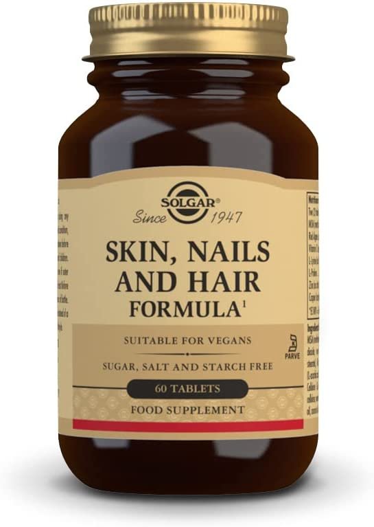 Solgar Skin, Nails & Hair, Advanced MSM Formula, 60 Tablets - Supports Collagen for Hair, Nail and Skin Health - Provides Zinc, Vitamin C & Copper - Non GMO, Vegan, Gluten & Dairy Free - 30 Servings