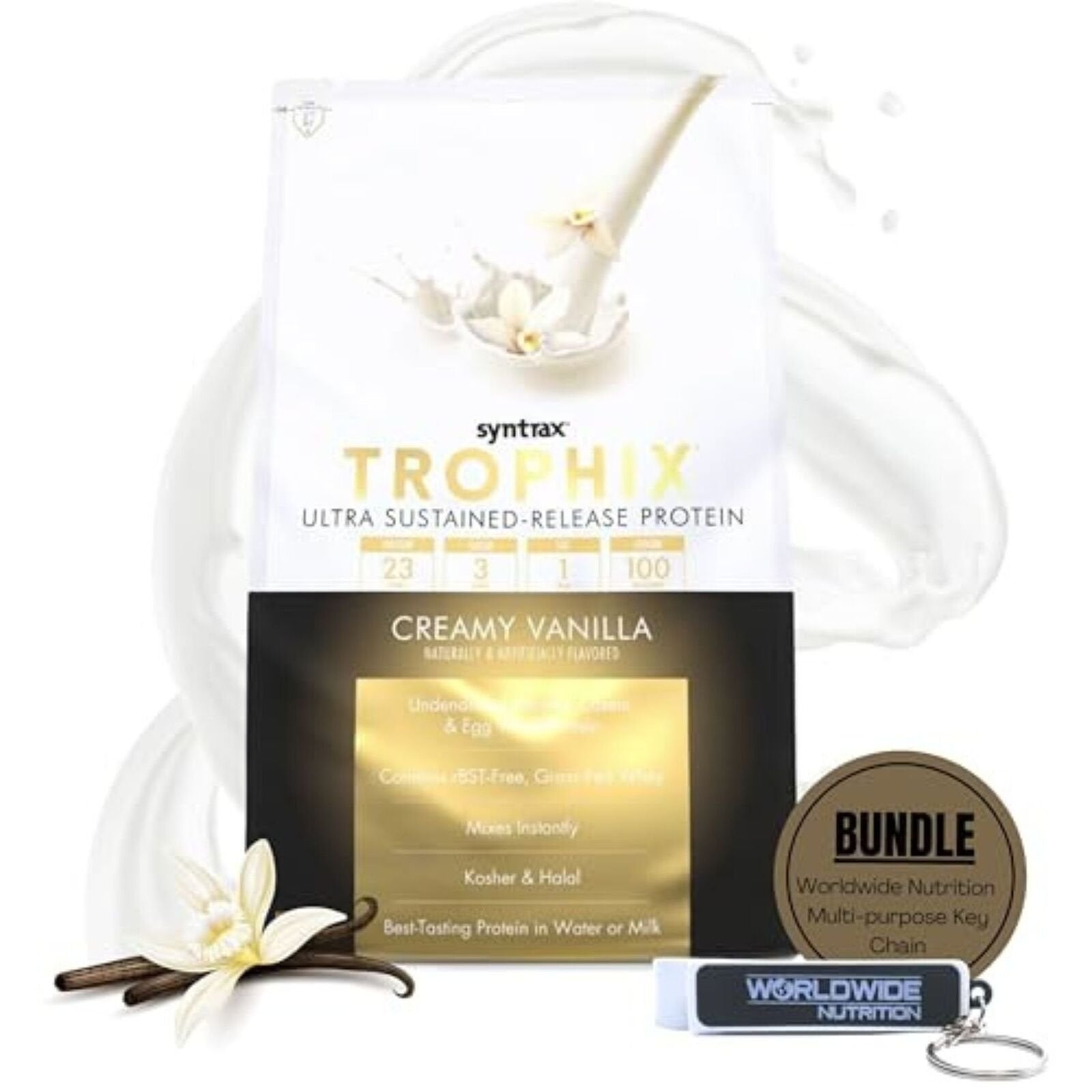 Syntrax Trophix Ultra Sustained - Release Flavored Undernatured Casein Protein Powder - Instant Mix Whey Protein - Pack of 1