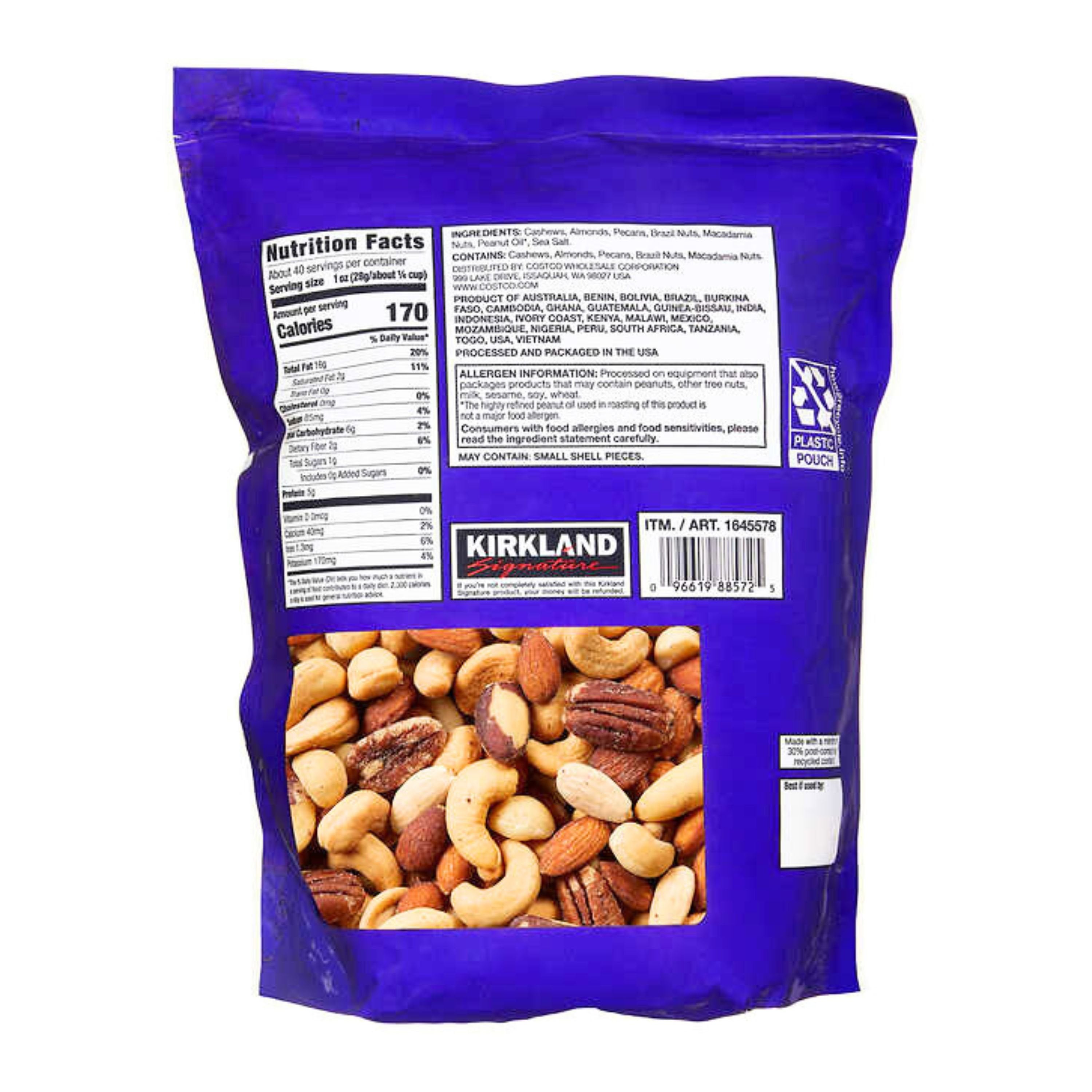 Signature's Kirkland Fancy Mixed Nuts, 40 Oz