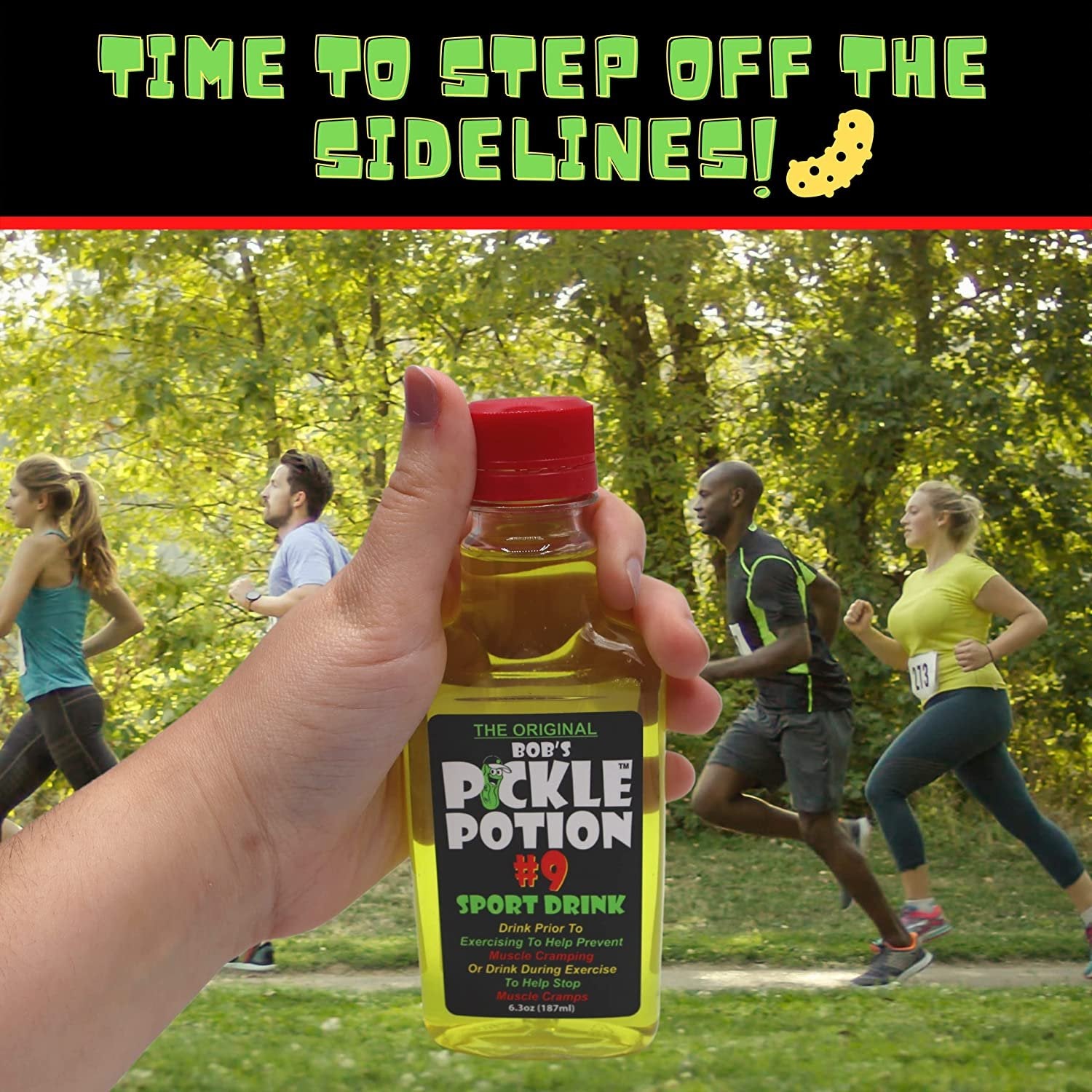 Bob's Pickle Potion #9 Sport Drink - 6.3 Oz 187ml - Individual Pickle Juice Bottles - Sports Drink for Post or Pre Workout - Muscle Cramp Support Pickle Juice Drink