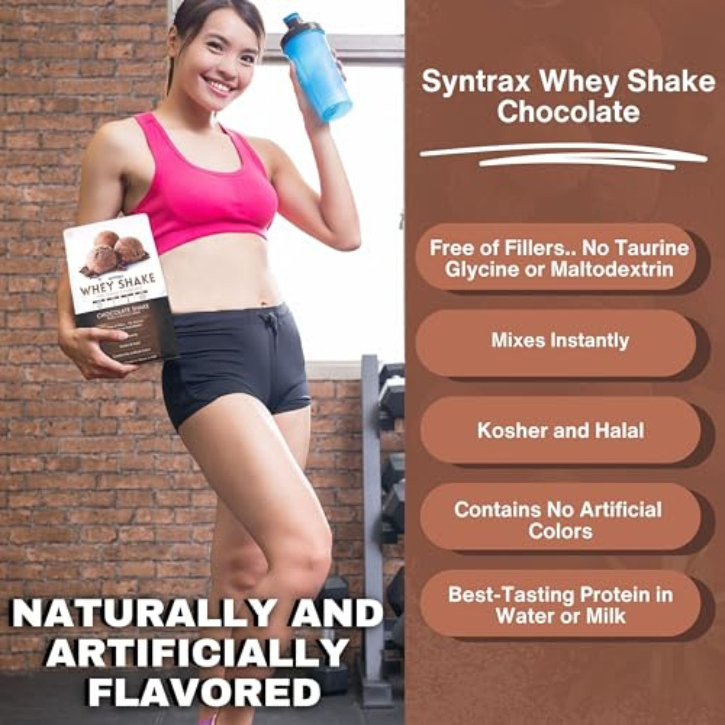 Syntrax Bundle, 2 Items Whey Shake, Native Grass-Fed Wholesome Denatured Whey Protein Concentrate with Glutamine Peptides, Chocolate Shake, 5 Pounds (SW5CS) with Worldwide Nutrition Keychain