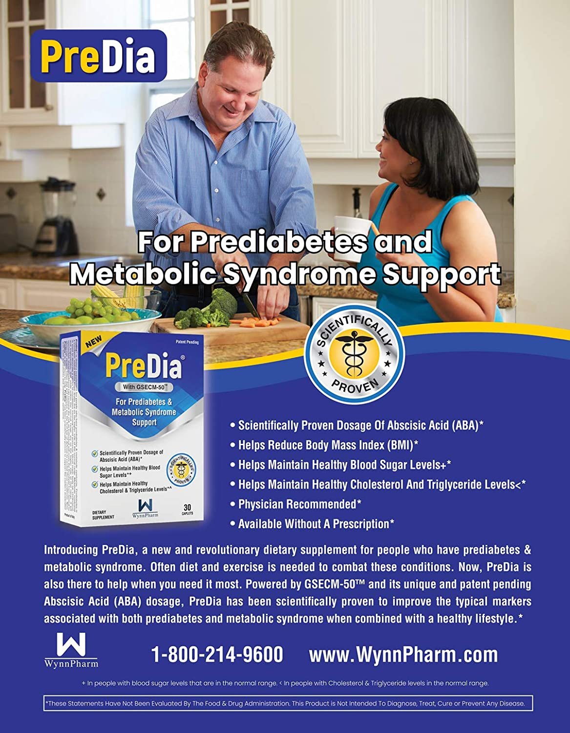 PreDia Magnesium - Chromium - Grape Seed Supplement to Help Maintain Healthy Blood Sugar, BMI, Cholesterol & Triglyceride Levels for Prediabetes & Metabolic Syndrome Support
