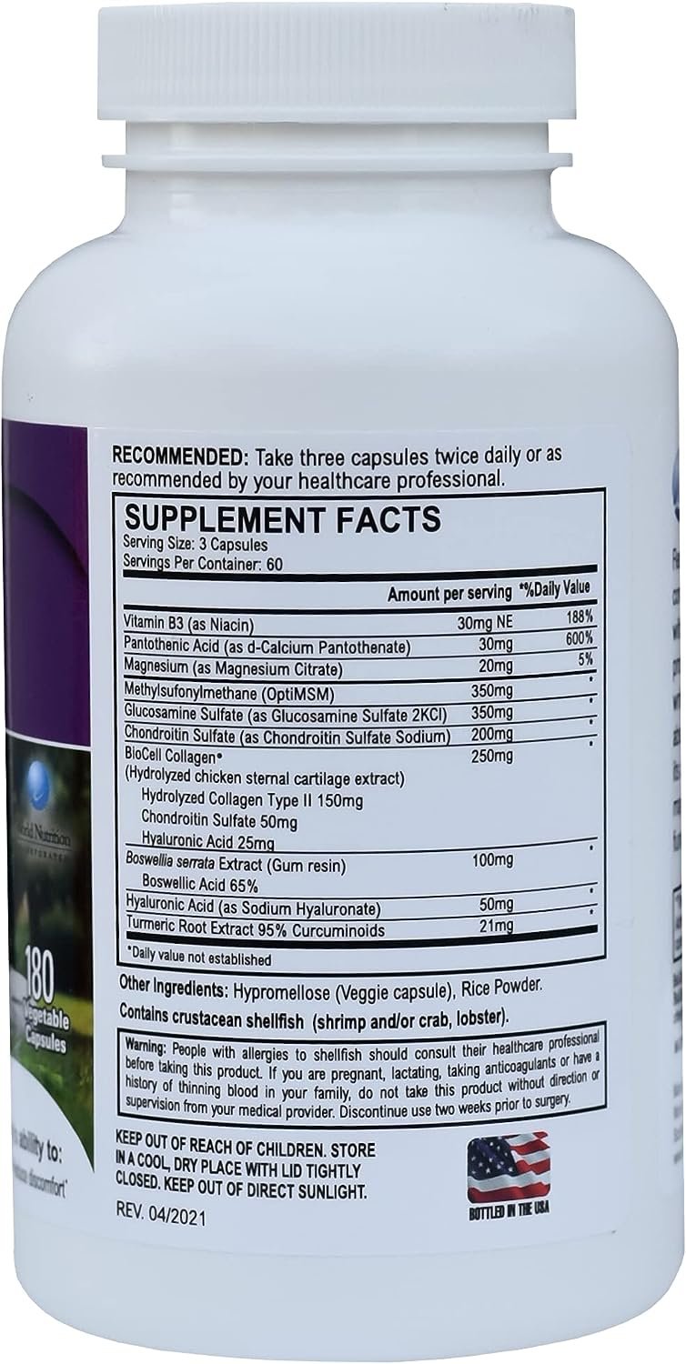 World Nutrition Flexera Joint Supplements (180 Capsules)