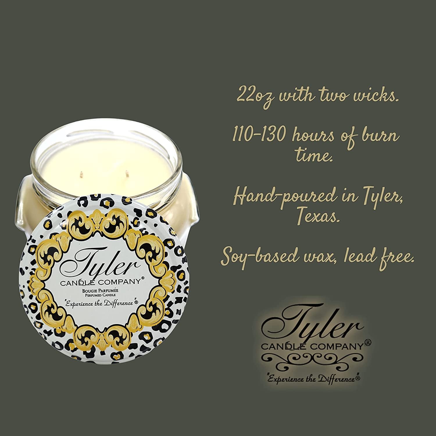 Tyler Candle Company, Entitled Jar Candle, Scented Candles Gifts for Women, Ultimate Aromatherapy Experience, Luxurious Candles with Essential Oils, Long-Lasting Burn, Large Candle 22oz (2 Pack)