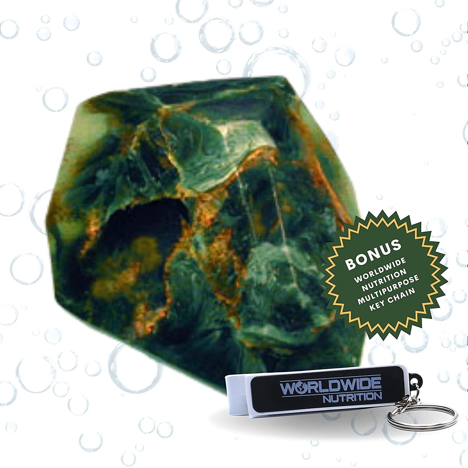 TS Pink Malachite SoapRocks - Bar Soap for Bath, Body, Face & Hand soap - Bathroom Decor & Bubble Bath Home Essentials - Bathroom Soap Gifts for Women & Men Gift Set - 6oz Bar with Bonus Key Chain