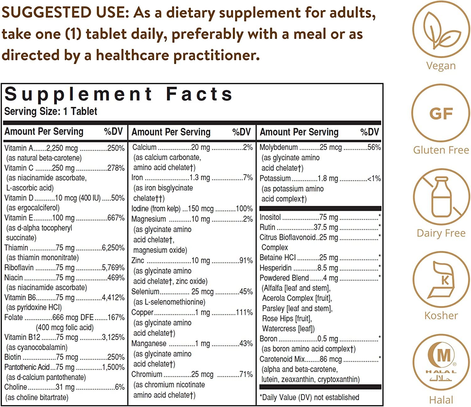 Solgar Formula VM-75 - Multivitamin with Chelated Minerals - 180 ct