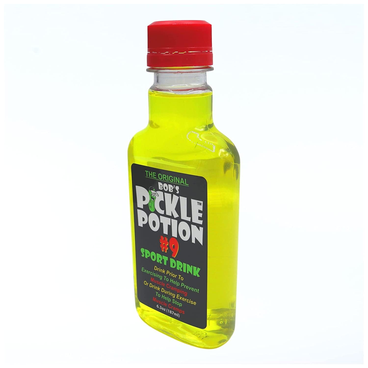 Bob's Pickle Potion #9 Sport Drink - 6.3 Oz 187ml - Individual Pickle Juice Bottles - Sports Drink for Post or Pre Workout - Muscle Cramp Support Pickle Juice Drink