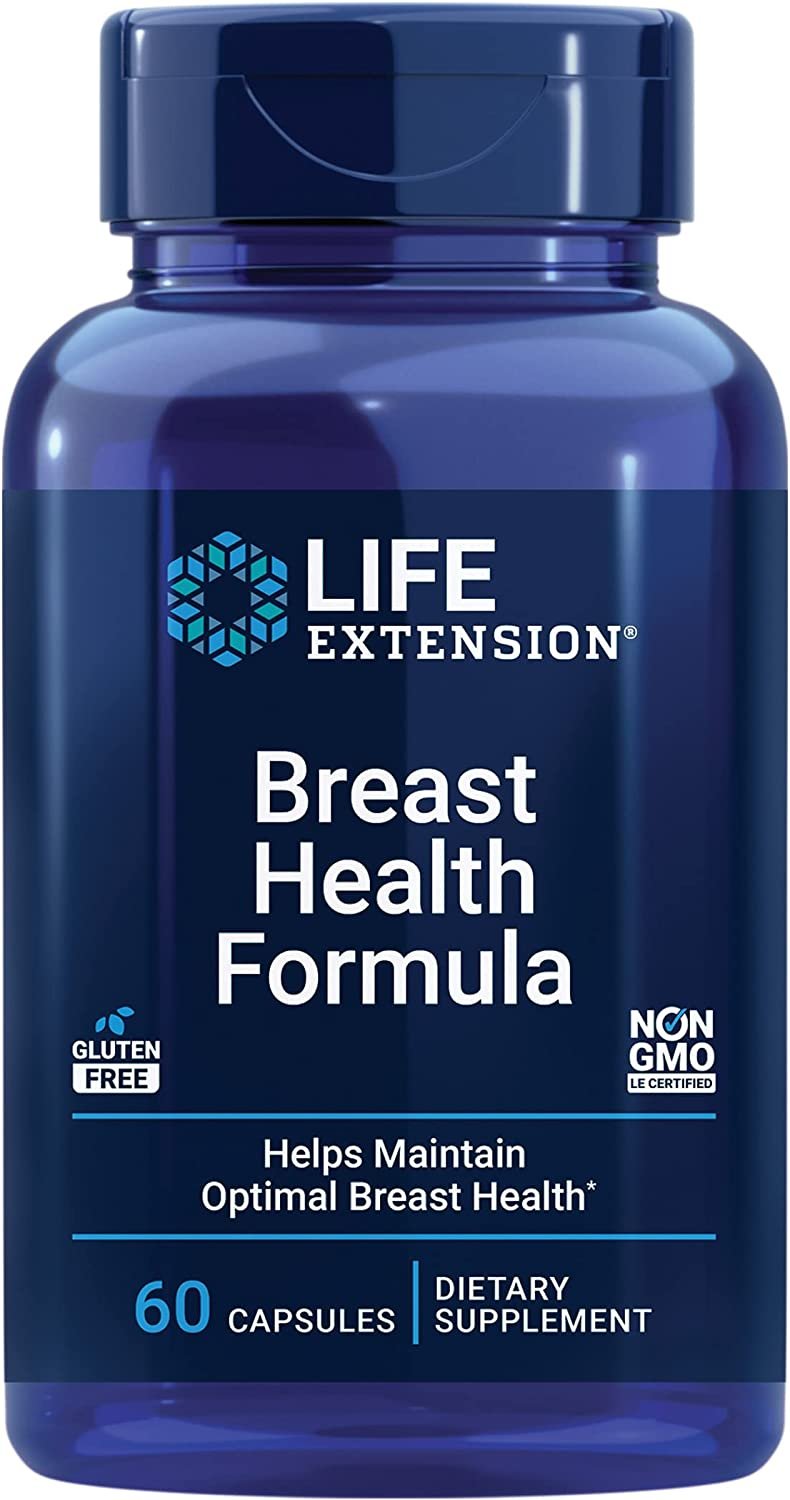 Life Extension Breast Health Formula – Supplement Pills for Women for Healthy Estrogen Support with Vitamin D, Cruciferous Vegetable Extract, I3C & More – Gluten-Free, Non-GMO – 60 Capsules
