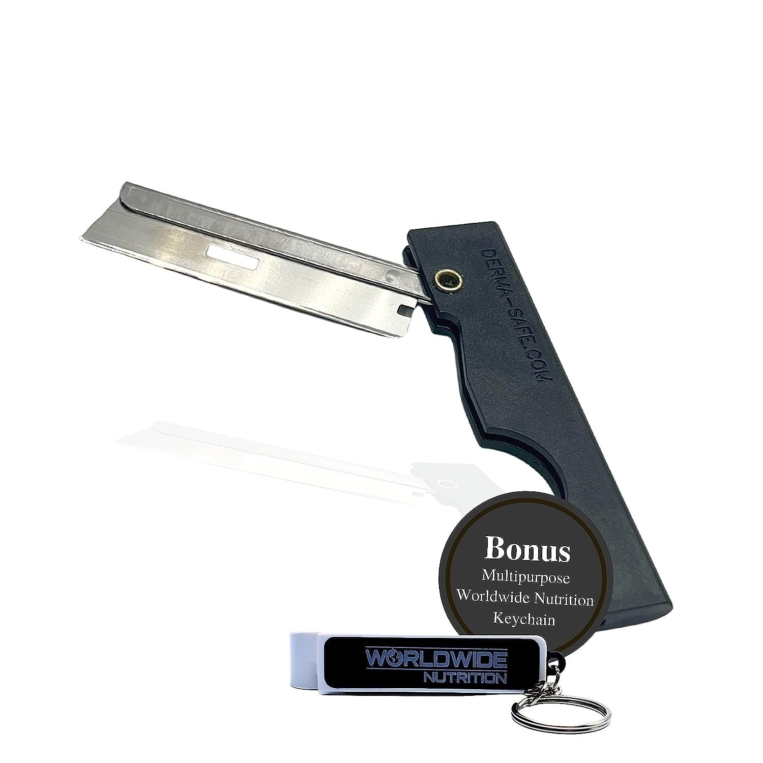 Derma-Safe Folding Utility Razor for Survival Utility and First Aid Kits - Mini Pocket Foldable Razor Blade, Folding Scalpel, (Black) 25-Pack