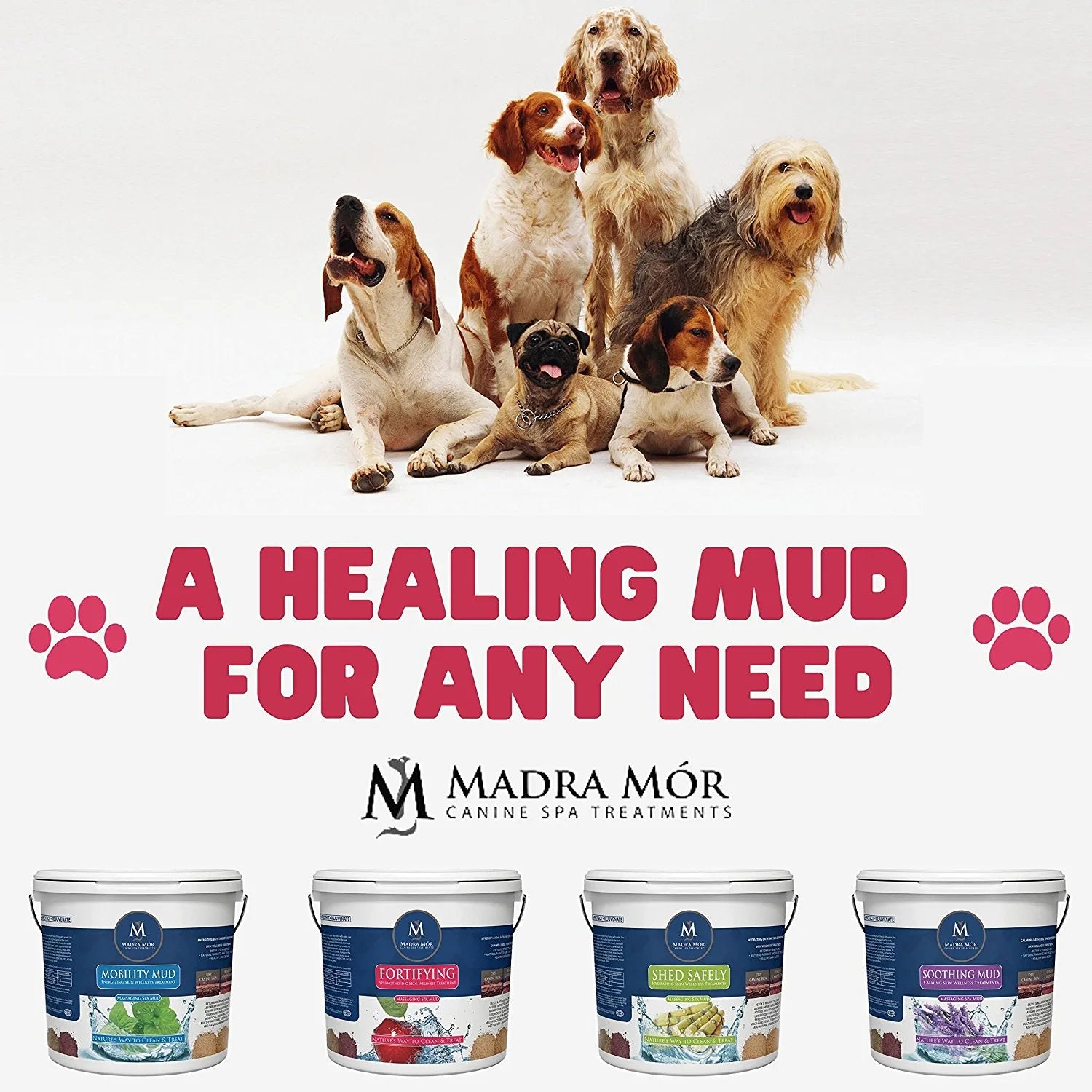 Worldwide Nutrition Madra Mor Mobility Dog Essentials Mud Bath | Dog Bath Spa Treatment for Dog Arthritis Pain Relief | Anti Itch for Dogs Wash for Dog Grooming | 7.5lb Pail w Multi Purpose Key Chain