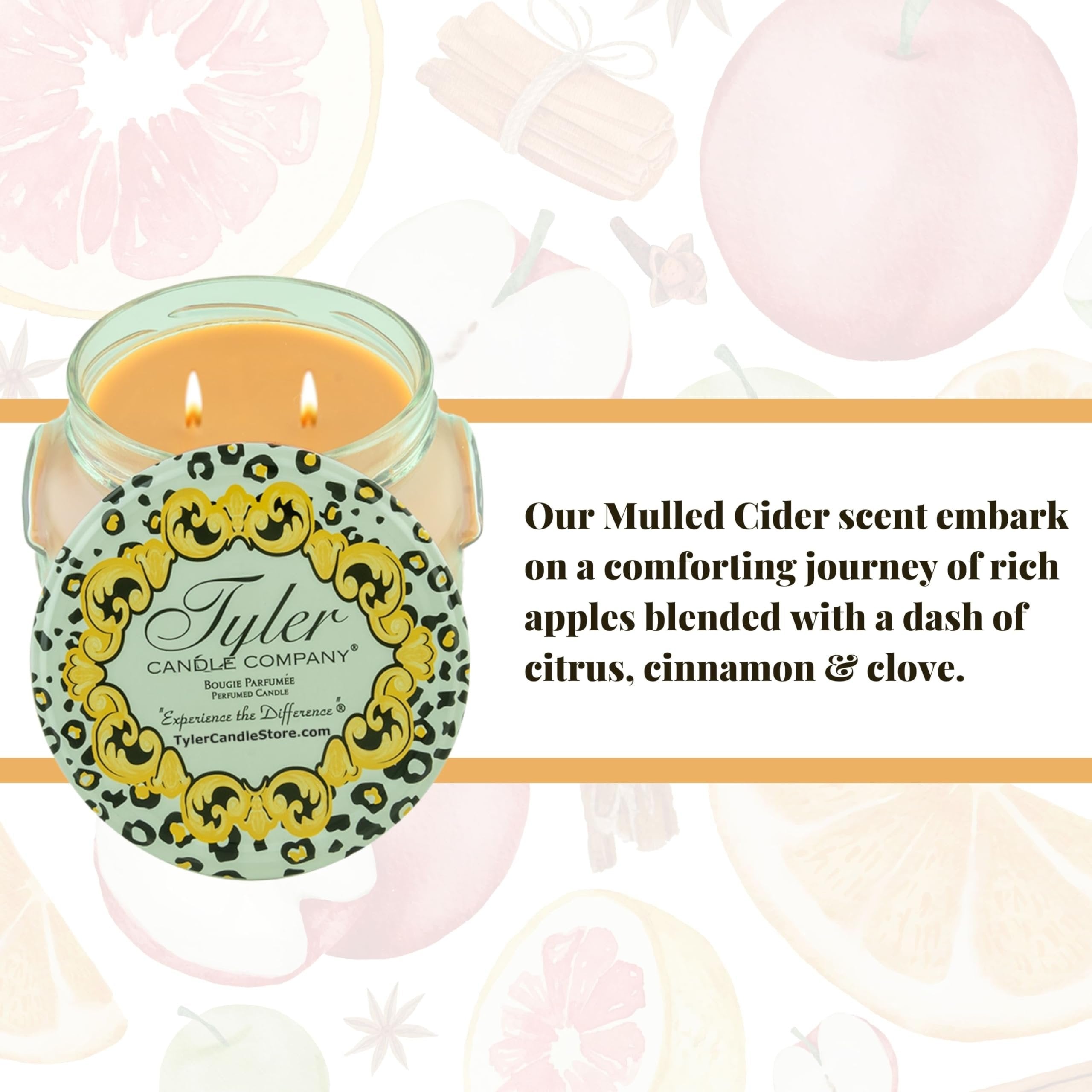 Tyler Candle Company Mulled Cider Candles - Luxuriously Fall Scented Candle with Essential Oils - 22 oz Extra Large Candle & Multi-Purpose Key Chain