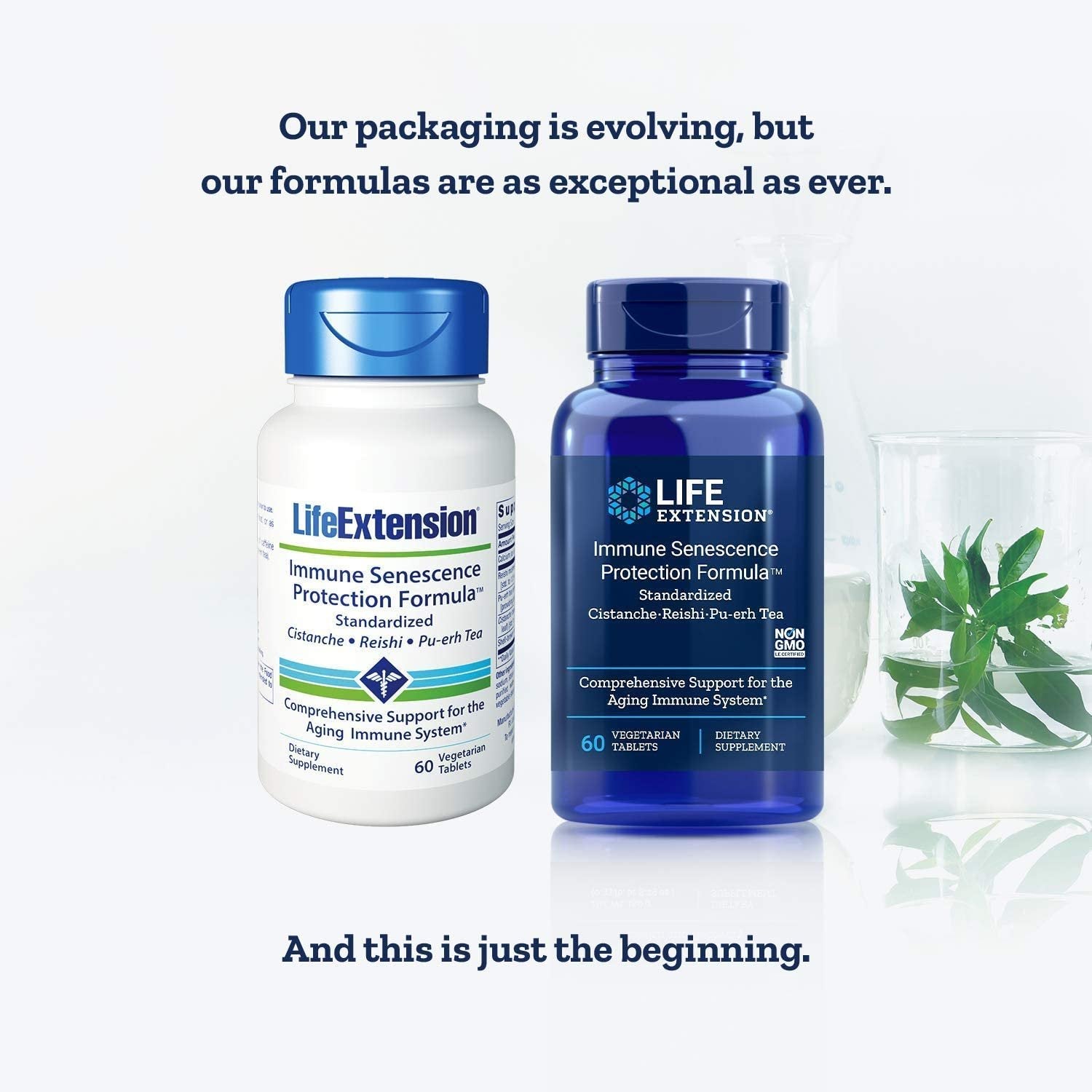 Life Extension Immune Senescence Protection Formula Standardized Cistanche Reishi Pu-erh Tea 60 Vtabs
