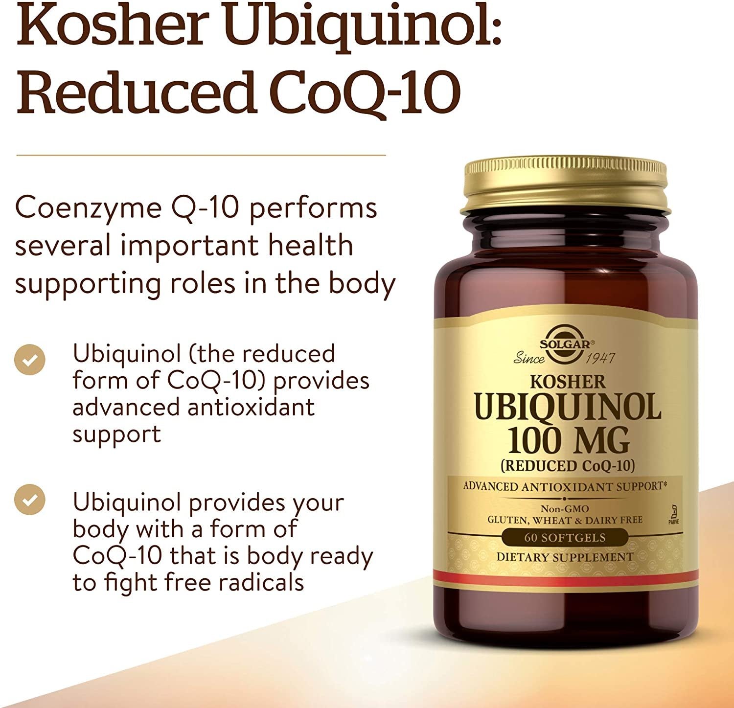 Solgar Kosher Ubiquinol 100mg, 60 Caps