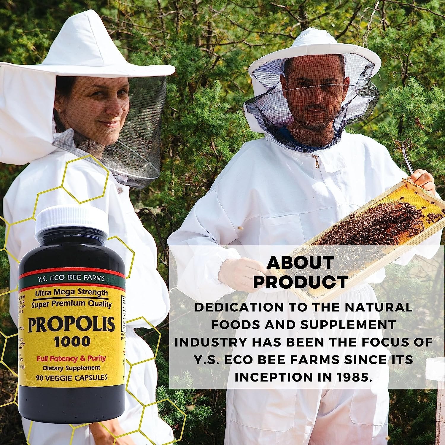 Y.S. Organic Bee Farms Propolis-Raw Unprocessed 1000mg - Your Gateway to Wellness - 90 Capsules with Bonus worldwidenutrition Multi Purpose Key Chain