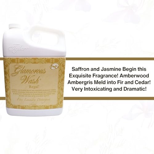 Worldwide Nutrition Bundle: Tyler Candle Company Glamorous Wash Regal Scent Laundry Liquid Detergent - Hand and Machine Washable - 3.78L (1Gallon) Container and Multi-Purpose Key Chain