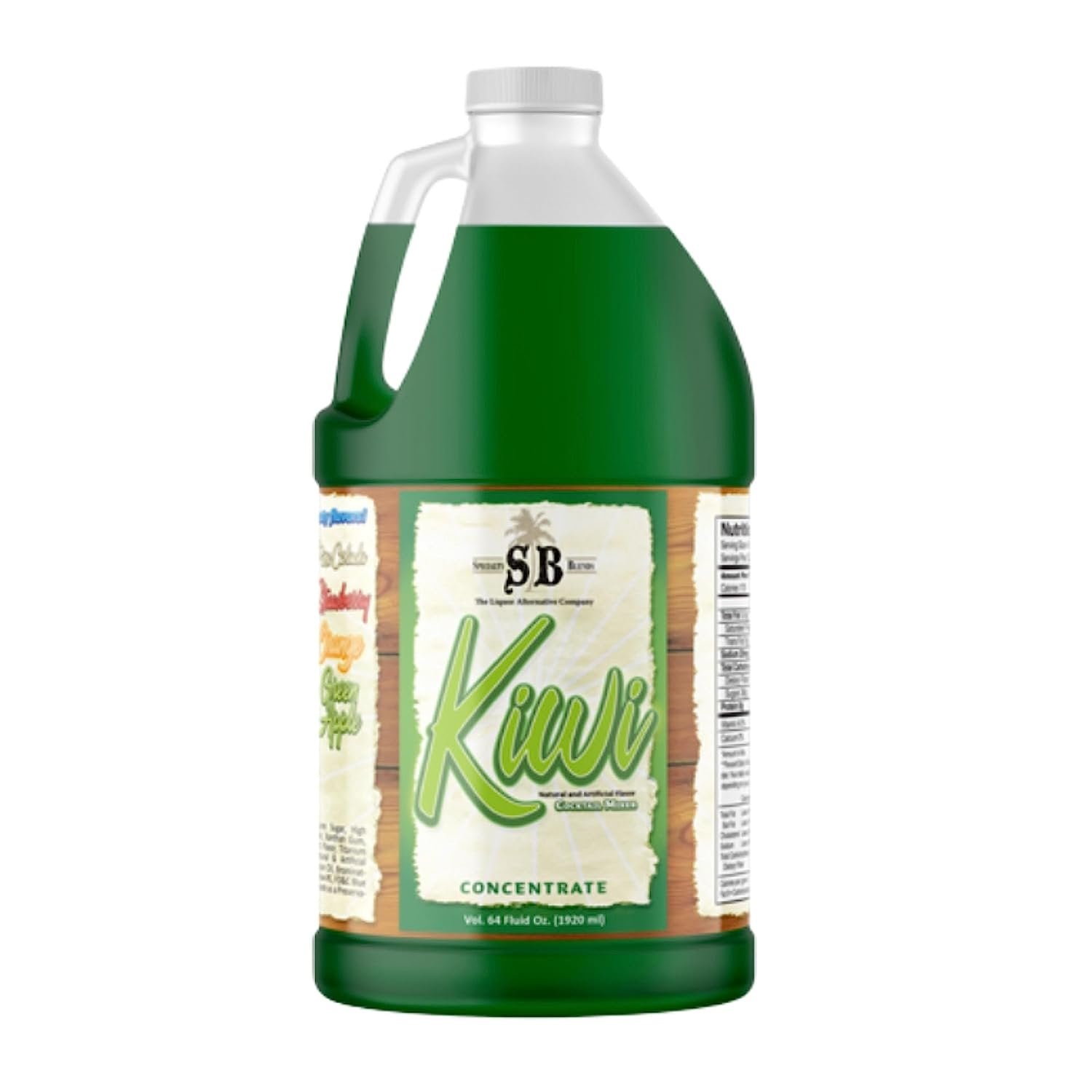 Specialty Blends Kiwi Flavored Syrup Cocktail Mixer Concentrate, Made with Organic Kiwi Flavor Syrups For Drinks, 1/2 Gallon (Pack of 1) - with Bonus Worldwide Nutrition Multi Purpose Key Chain