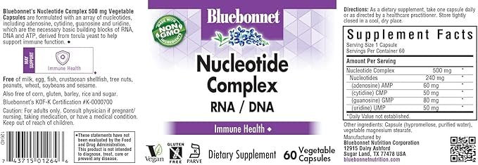 BlueBonnet Nucleotide Complex Supplement, 60 Count, White