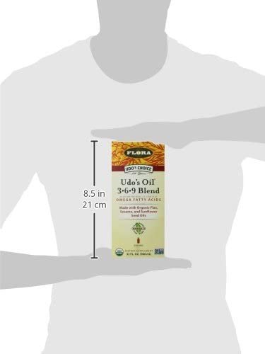 Flora UDO’s Oil Omega 3-6-9 32 Oz Supplement | Organic | Plant Based | Vegan Fish Oil Alternative | Blend of Flaxseed, Coconut, Evening Primrose & More