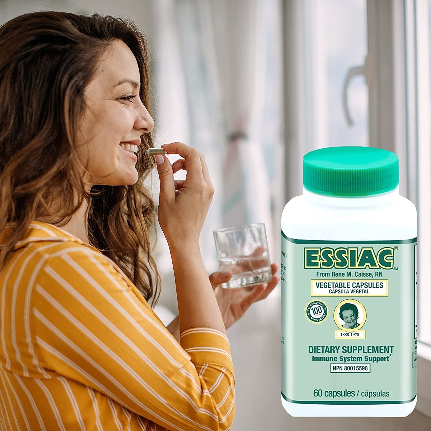 Worldwide Nutrition ESSIAC All-Natural Herbal Extract Capsules | Powerful Antioxidant Blend to Help Promote Overall Health & Well-Being | Original Formula Since 1922-60 Capsules Key Chain
