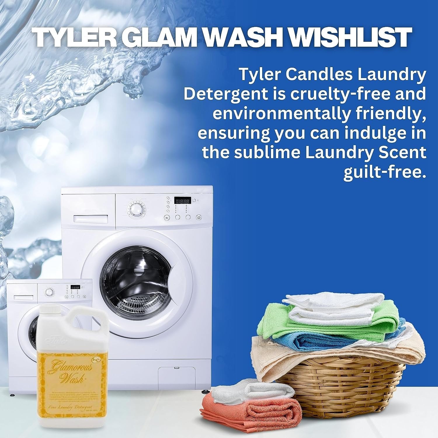 Tyler Glamorous Wash Wishlist Scent Fine Laundry Liquid Detergent - Hand and Machine Washable - 907g (32 Fl Oz) Container and Multi-Purpose Key Chain